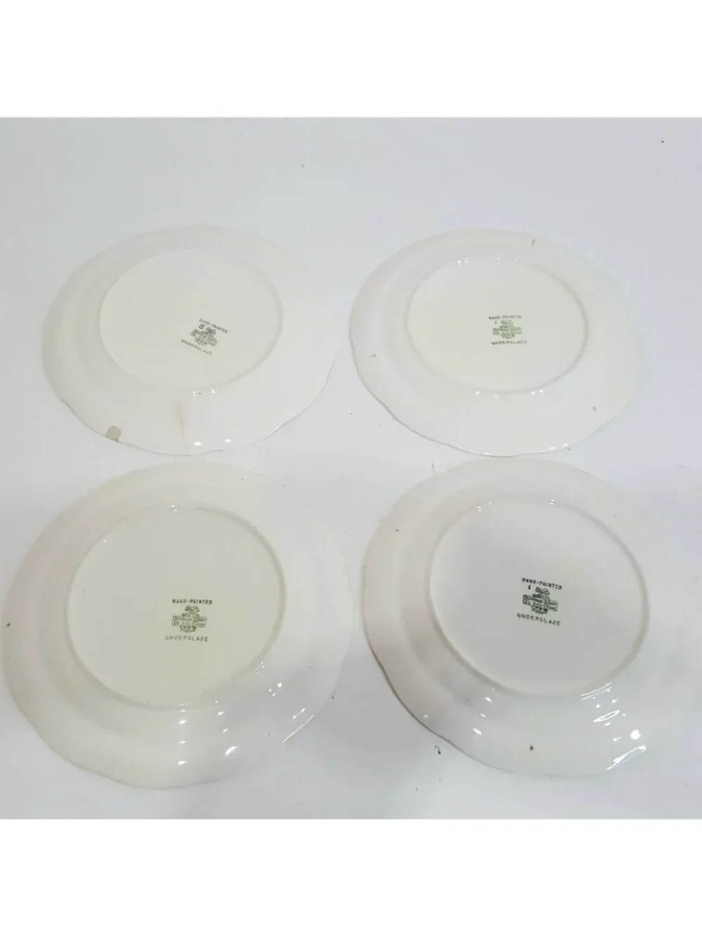 4 Vintage Heritage Ware Stetson Hand Painted Floral Dinner Plate 9.50 Inch White